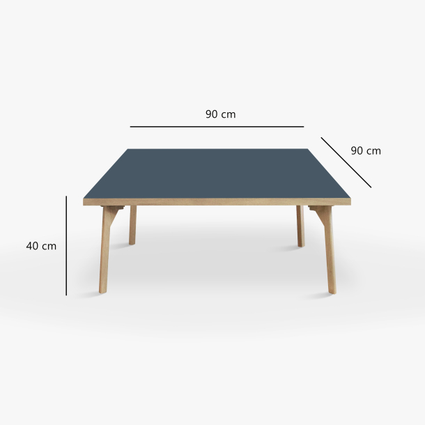 Domusnord Sofabord Room Kvadratisk Lounge Table  med linoleum og eg kant 90x90cm