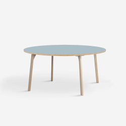 Domusnord Room rundt Linoleums konferencebord og mdebord i eg 120 cm i 19 farver