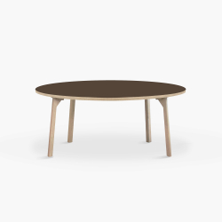 Domusnord Room rundt Linoleums konferencebord og mdebord i eg 120 cm i 19 farver