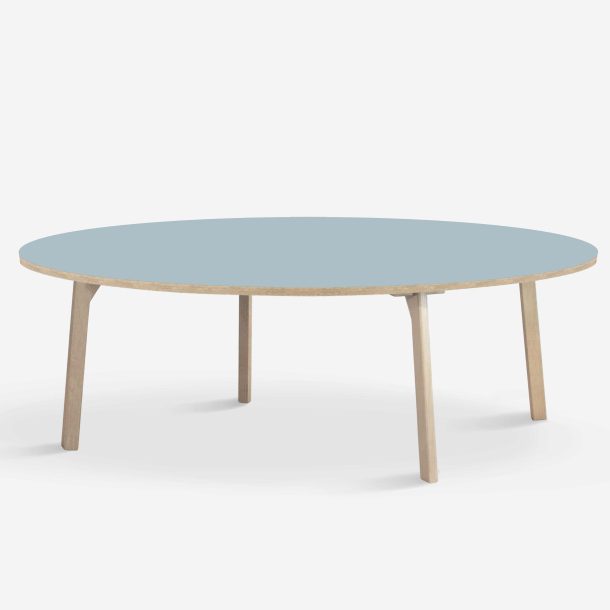 Domusnord Room rundt stort Linoleum konferencebord og mdebord i eg 159 i 19 farver