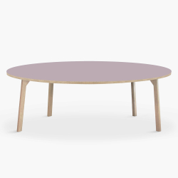 Domusnord Room rundt stort Linoleum konferencebord og mdebord i eg 159 i 19 farver