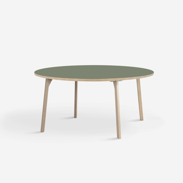 Domusnord Room rundt Linoleums Spisebord i eg 110 cm i 21 farver Gr&oslash;n (Olive)