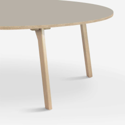 Domusnord Room rundt stort Linoleums Spisebord i eg 159 cm i 19 farver