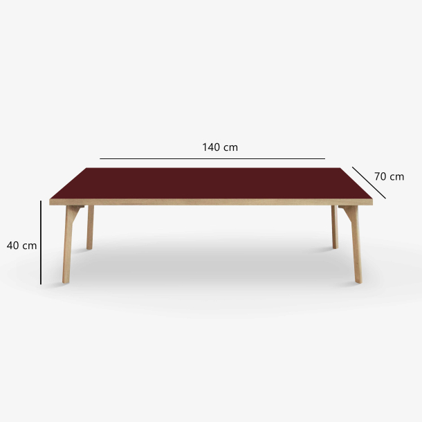 Domusnord Sofabord Room Lounge Table  med linoleum og eg kant 140x70