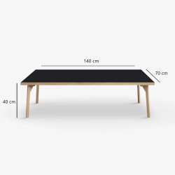 Domusnord Sofabord Room Lounge Table  med linoleum og eg kant 140x70