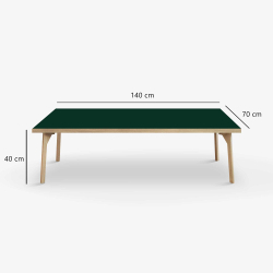 Domusnord Sofabord Room Lounge Table  med linoleum og eg kant 140x70