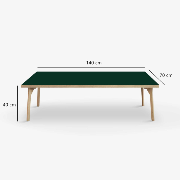 Domusnord Sofabord Room Lounge Table  med linoleum og eg kant 140x70