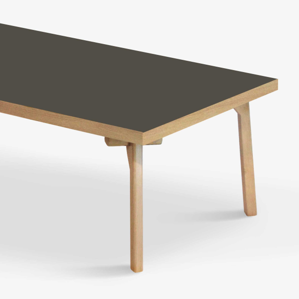 Domusnord Sofabord Room Lounge Table  med linoleum og eg kant 140x70