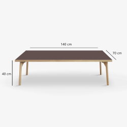 Domusnord Sofabord Room Lounge Table  med linoleum og eg kant 140x70