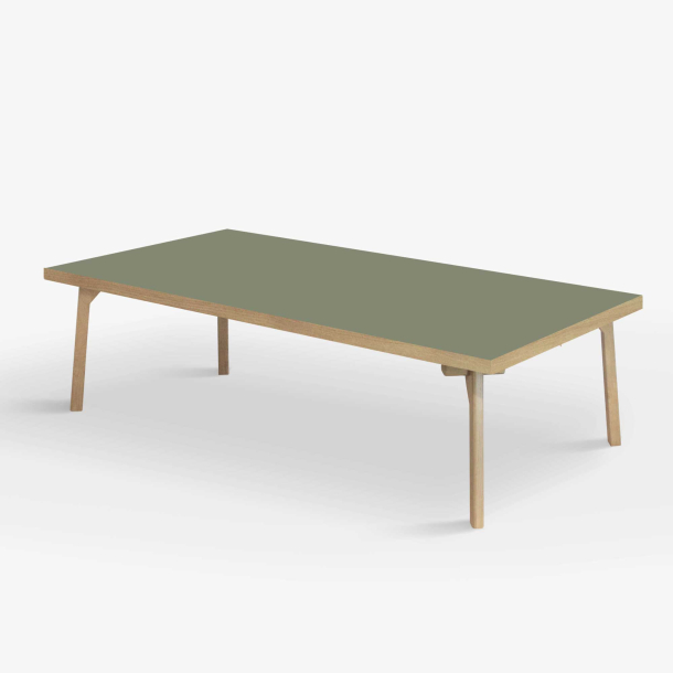 Domusnord Sofabord Room Lounge Table  med linoleum og eg kant 140x70