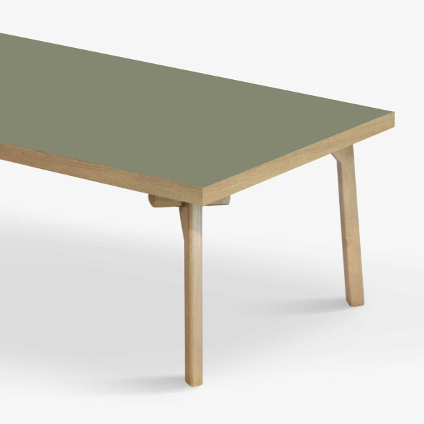 Domusnord Sofabord Room Lounge Table  med linoleum og eg kant 140x70