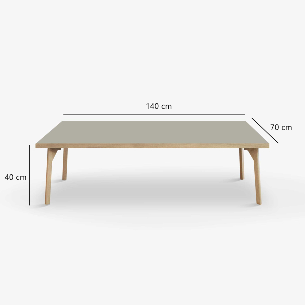 Domusnord Sofabord Room Lounge Table  med linoleum og eg kant 140x70