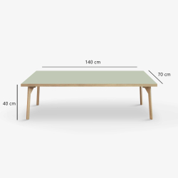 Domusnord Sofabord Room Lounge Table  med linoleum og eg kant 140x70
