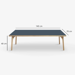 Domusnord Sofabord Room Lounge Table  med linoleum og eg kant 140x70