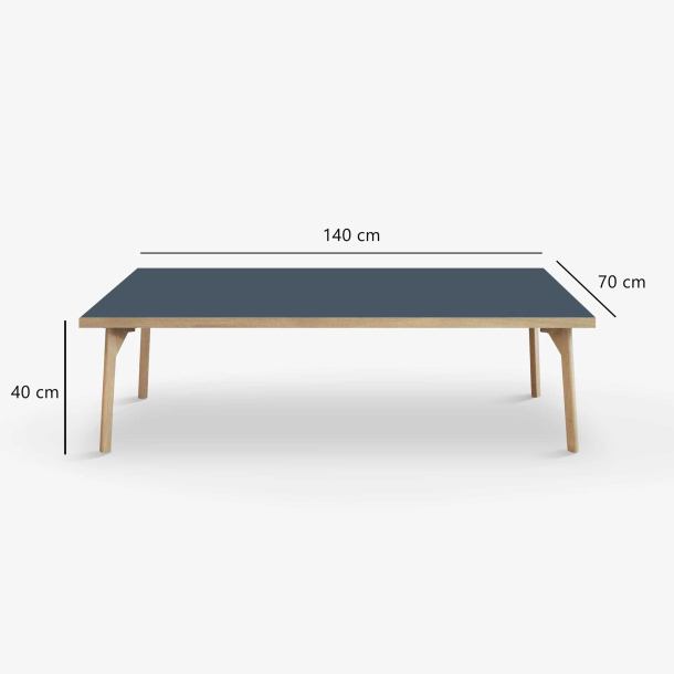 Domusnord Sofabord Room Lounge Table  med linoleum og eg kant 140x70