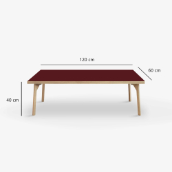 Domusnord Sofabord Room Lounge Table  med linoleum og eg kant 120x60