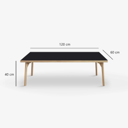 Domusnord Sofabord Room Lounge Table  med linoleum og eg kant 120x60