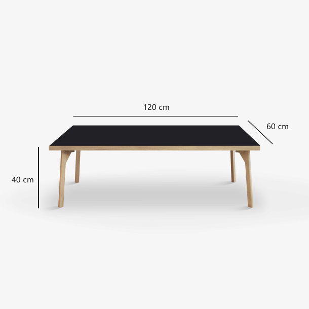 Domusnord Sofabord Room Lounge Table  med linoleum og eg kant 120x60
