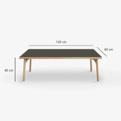 Domusnord Sofabord Room Lounge Table  med linoleum og eg kant 120x60