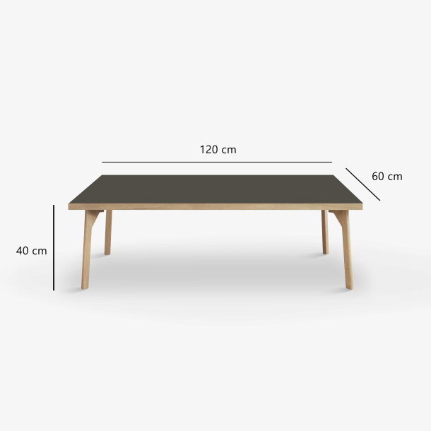 Domusnord Sofabord Room Lounge Table  med linoleum og eg kant 120x60