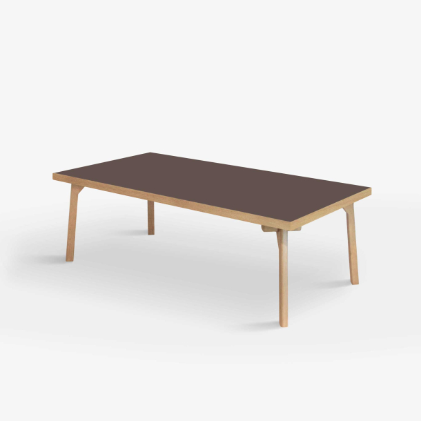 Domusnord Sofabord Room Lounge Table  med linoleum og eg kant 120x60