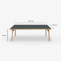Domusnord Sofabord Room Lounge Table  med linoleum og eg kant 120x60