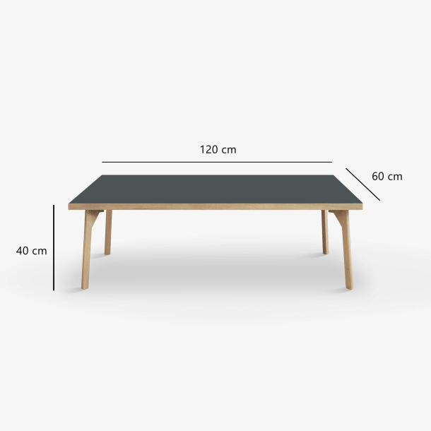 Domusnord Sofabord Room Lounge Table  med linoleum og eg kant 120x60