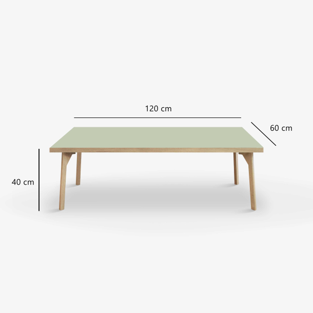 Domusnord Sofabord Room Lounge Table  med linoleum og eg kant 120x60
