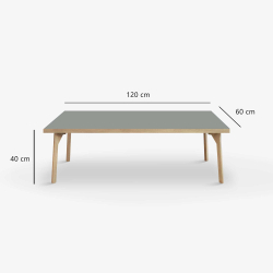Domusnord Sofabord Room Lounge Table  med linoleum og eg kant 120x60