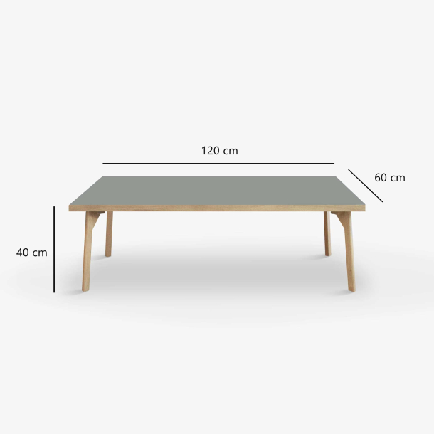 Domusnord Sofabord Room Lounge Table  med linoleum og eg kant 120x60
