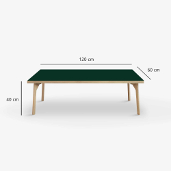 Domusnord Sofabord Room Lounge Table  med linoleum og eg kant 120x60