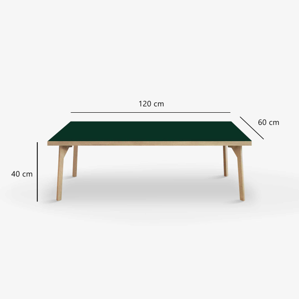 Domusnord Sofabord Room Lounge Table  med linoleum og eg kant 120x60