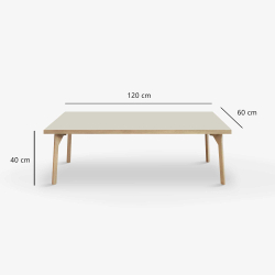 Domusnord Sofabord Room Lounge Table  med linoleum og eg kant 120x60