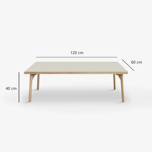Domusnord Sofabord Room Lounge Table  med linoleum og eg kant 120x60