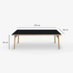 Domusnord Sofabord Room Lounge Table  med linoleum og eg kant 120x60