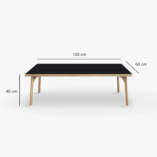 Domusnord Sofabord Room Lounge Table  med linoleum og eg kant 120x60