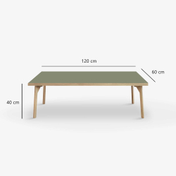 Domusnord Sofabord Room Lounge Table  med linoleum og eg kant 120x60