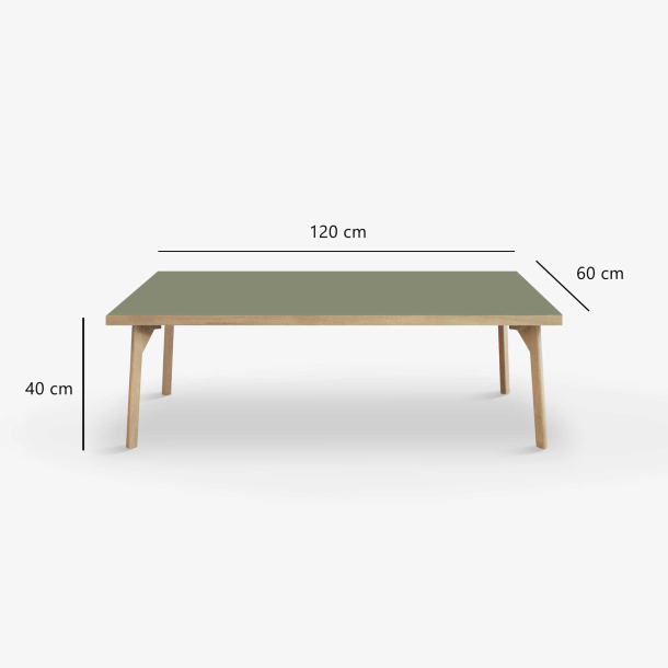 Domusnord Sofabord Room Lounge Table  med linoleum og eg kant 120x60