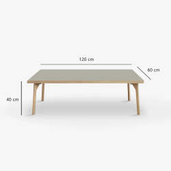 Domusnord Sofabord Room Lounge Table  med linoleum og eg kant 120x60