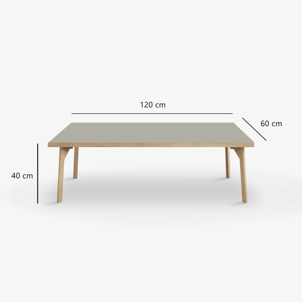 Domusnord Sofabord Room Lounge Table  med linoleum og eg kant 120x60