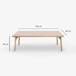 Domusnord Sofabord Room Lounge Table  med linoleum og eg kant 120x60