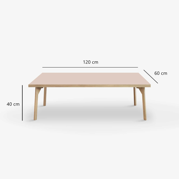 Domusnord Sofabord Room Lounge Table  med linoleum og eg kant 120x60