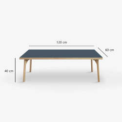Domusnord Sofabord Room Lounge Table  med linoleum og eg kant 120x60