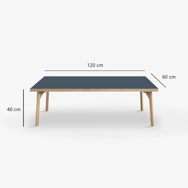 Domusnord Sofabord Room Lounge Table  med linoleum og eg kant 120x60