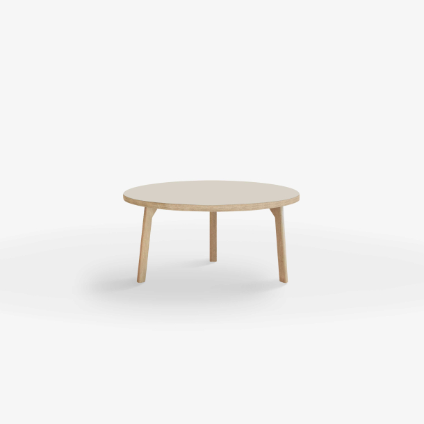 Domusnord Rundt Sofabord Room Round Lounge Table  med linoleum og eg kant 75