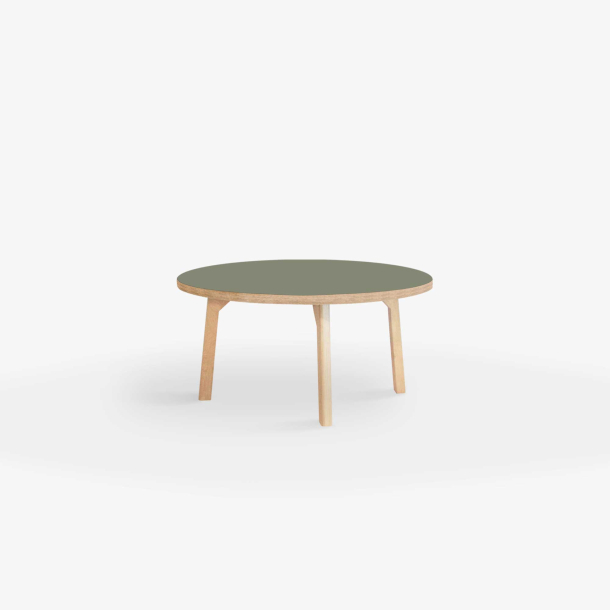 Domusnord Round Coffee table Room Round Lounge Table - with linoleum and oak edge 75