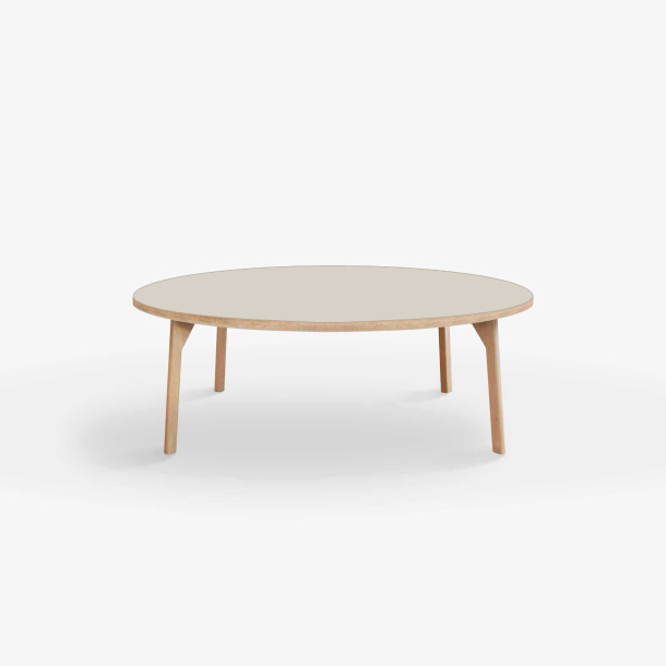 Domusnord Rundt Sofabord Room Round Lounge Table  med linoleum og eg kant 105