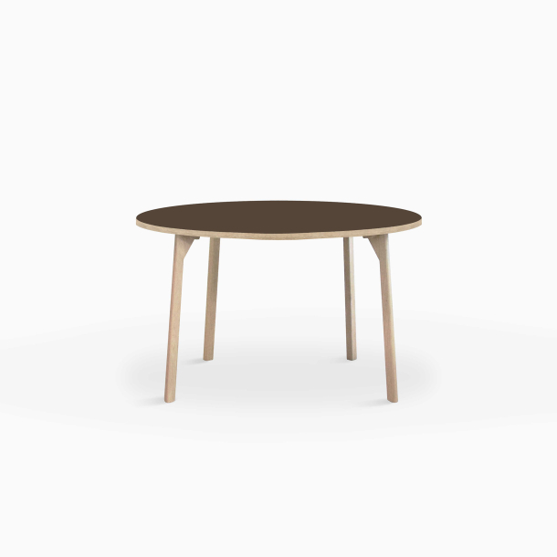 Domusnord Room rundt Linoleums Spisebord i eg 90 cm i 19 farver