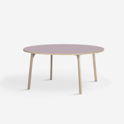 Domusnord Studio round Linoleum's Dining Table in plywood 110 cm in 19 colors