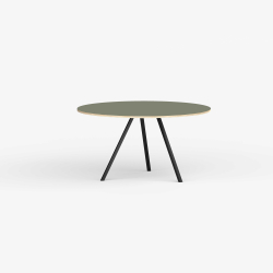 Domusnord Line View Linoleums rundt Spisebord krydsfinr 110 cm i 19 farver